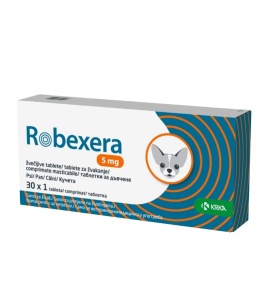 Robexera 5 mg - Antiinflamator pentru dureri articulare si post-operatorii la caini 30 Comprimate masticabile