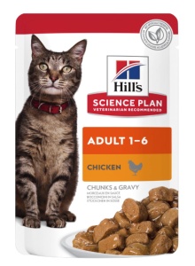 SP FELINE ADULT CHK - Hrana umeda cu bucati de pui in sos pentru pisici, 12 Plicuri x 85g