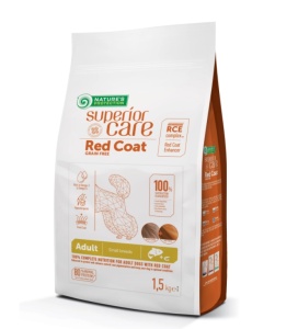 Superior Care Red Coat Grain Free Adult Small&Mini Breeds cu Somon - Hrana uscata super premium destinata cainilor adulti de talie mica cu blana roscata sau brun-roscata