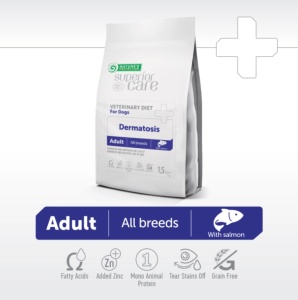 Superior Care Veterinary Diet Dermatosis Adult All Breeds cu Somon - Hrana uscata dietetica super premium pentru cainii adulti cu alergii alimentare - Img 3