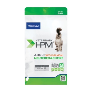 Virbac HPM Adult Neutered + Entire Cat cu Somon – Hrana uscata pentru pisici adulte sterilizate sau nesterilizate,