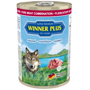 Winner Plus Mix de Carne - Hrana umeda completa pentru caini adulti de toate taliile, cu vita, miel si curcan, 400 g