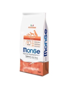 12kg Monge Super Premium Adult Salmon & Rice 12kg - Hrana uscata cu somon pentru caini adulti cu intolerante alimentare