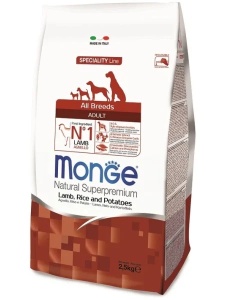 15kg Monge Super Premium Adult cu Miel, Orez si Cartofi - Hrana uscata completa cu Miel, Orez si Cartofi pentru caini adulti