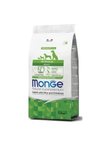 2.5 kg Monge Rabbit with Rice and Potatoes -Hrana completa uscata cu iepure pentru caini adulti