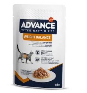 Advance Veterinary Diets Weight Balance Cat – Hrana umeda cu porc si pui pentru controlul greutatii la pisici, 85 g