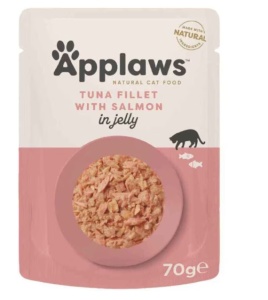 Applaws Tuna Fillet with Prawn in Broth – Hrana umeda complementara pentru pisici adulte, 70g