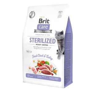 Brit Care GF Cat Sterilized Weight Control - Hrana uscata fara cereale cu rata si curcan pentru pisici sterlizate supraponderale - Img 3