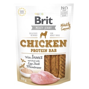 Brit Jerky Chicken with Insect Protein Bar - Recompense tip batoane cu pui si proteine de insecte pentru caini adulti, 80g