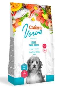Calibra Dog Verve GF Adult Small Salmon & Herring - Hrana uscata cu hering si somon fara cereale pentru caini adulti de talie mica, 1,2 kg