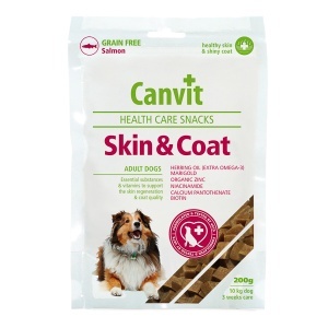 Canvit Health Care Snack Skin and Coat – gustare functionala pentru piele si blana pentru caini, 200 g