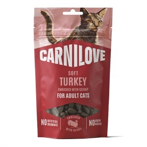 Carnilove Cat Soft Snack Turkey & Catnip – Recompense semi-umede cu curcan si iarba-matei, 50 g