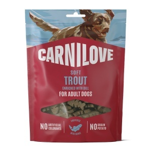 Carnilove Dog Soft Snack Trout & Dill – Recompense moi cu pastrav si marar, pentru caini, 200 g