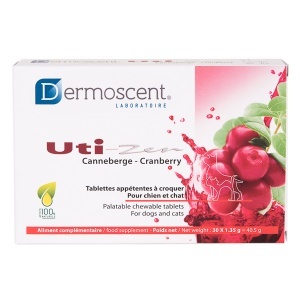 Dermoscent Uti-Zen – Supliment nutritiv pentru sustinerea sanatatii tractului urinar la caini si pisici, 30 tablete