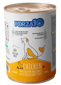 FORZA10 ALL DAY CHICKEN AND ZUCCHINI CV – Hrana umeda completa pentru caini adulti, cu pui si dovlecel, 400 g