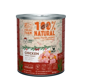 Fresh Farm Dog Goulash Chicken Christmas Edition - Hrana umeda completa pentru caini adulti, 800g