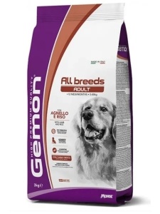 Gemon Dog Medium Adult Lamb/Rice 3kg - Hrana uscata completa cu miel si oreaz pentru caini adulti de talie