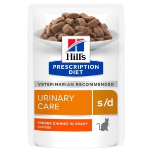 Hill's PD Feline s/d - Hrana umeda cu pui pentru calculi de struvit 12plicuri x 85g