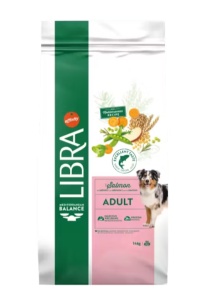 Libra Dog Adult Medium-Maxi cu Somon – Hrana uscata completa cu somon pentru caini adulti de talie medie si mare, 14 kg
