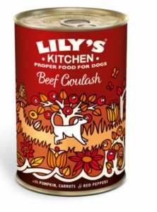 Lily’s Kitchen Beef Goulash Tin – Hrană umedă completă cu vita pentru câini adulți, 400 g