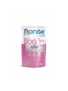 Monge Super Premium Pouches Rich in Pork 100gr - Hrana umeda completa superpremium cu porc pentru caini adulti