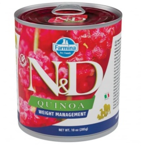 N&D Quinoa Weight Management – Hrana umeda pentru caini adulti cu tendinta de supraponderabilitate, 285g