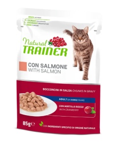 Natural Trainer Hrana Umeda cu Somon in Sos pentru Pisici adulte, 85 g
