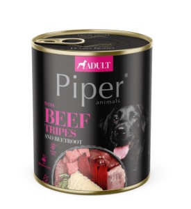 Piper – Hrana umeda cu burta de vita si sfecla rosie pentru caini adulti, 800g