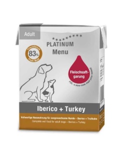Platinum Menu - Hrana Umeda Câine Adult cu curcan, 185g