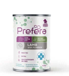 Prefera MPD Puppies - Hrana umeda cu miel si dovleac special formulata pentru puii de caine, 400gr
