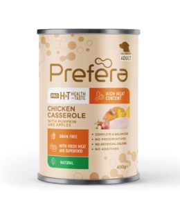 Prefera Pro H&T Adult400 gr- Hrana umeda tip caserola cu pui pentru caini adulti