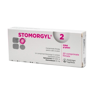 Stomorgyl 2 - Antibiotic pentru infectii buco-dentare pentru caini si pisici, 20 Tablete