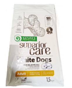 Superior Care White Dogs Small&Mini Breeds Adult cu Miel - Hrana uscata completa Super Premium, destinata cainilor adulti de talie mica (1–10 kg), cu blana alba - Img 3