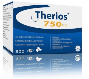 Therios 750 mg Quadri – Antibiotic cu spectru larg pentru caini – 200 comprimate
