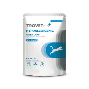 TrovetPlus Hypoallergenic Lamb 85 g– Hrana umeda cu miel pentru diete de excludere la pisici