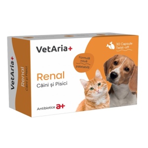 VetAria+ supliment renal Caini si Pisici twistoff 30 capsule