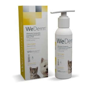 WeDerm - Supliment lichid (tip suspensie orala) pentru sanatatea pielii si blanii, pentru caini si pisici, 100 ml