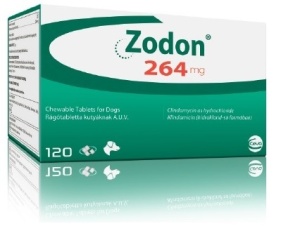 Zodon 264mg - Comprimate masticabile pentru tratamentul infectiilor bacteriene la caini, 120 Tablete