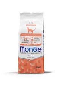 10kg Monge Super Premium Adult Salmon - Hrana uscata completa cu somon pentru pisici adulte