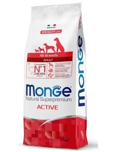 15 kg Monge Specialty Active - Hrana uscata completa cu pui pentru caini adulti activi