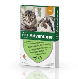 Advantage 40mg - Antiparazitar extern pentru pisici si iepuri (sub 4kg) 4 Pipete
