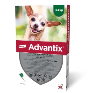 Advantix - Antiparazitar extern pentru caini de talie foarte mica (sub 4kg) 1 Pipeta