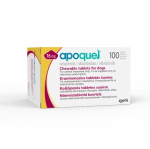 Apoquel Chew 16 mg - Supliment pentru ameliorarea simptomelor dermatitei alergice si atopice 100 Comprimate Masticabile