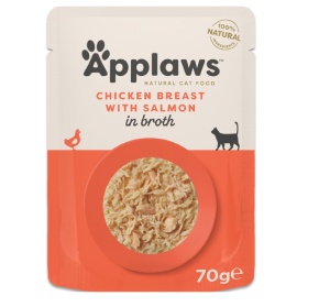 Applaws Chicken Breast with Salmon in Broth – Hrana umeda complementara pentru pisici adulte