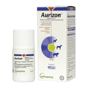 Aurizon – Suspensie otica pentru tratamentul infectiilor auriculare la caini si pisici, 10 ml