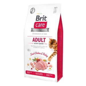 Brit Care GF Cat Adult Activity Support - Hrana uscata fara cereale cu curcan si pui pentru pisici adulte active de exterior