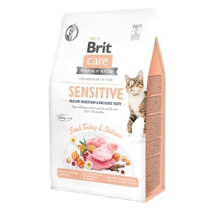 Brit Care GF Cat Sensitive Healthy Digestion and Delicate Taste - Hrana uscata fara cereale cu curcan si somon pentru digestie sensibila - Img 2