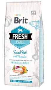 Brit Fresh Fish and Pumpkin Adult Large - Hrana uscata super premium cu peste proaspat si dovleac, pentru caini adulti de talie mare