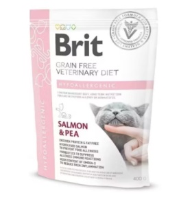 Brit Grain Free Veterinary Diets Cat Hypoallergenic - Hrana uscata dietetica cu somon pentru intolerante alimentare