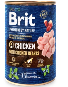 Brit Premium by Nature Chicken with Hearts - Hrana completa umeda cu pui si inimi sub forma de pate delicat